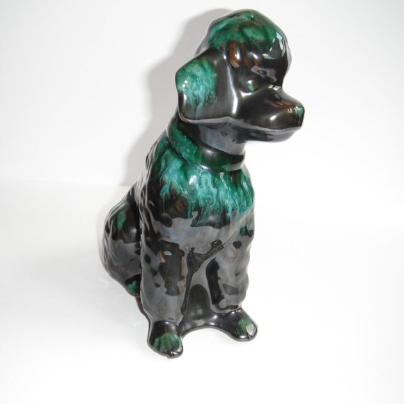 Vintage Blue Mountain Pottery Ceramic Dog Figurine Statue Sculpture Green/Black - Picture 6 of 8